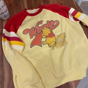 Women's Crew Neck Winnie the Pooh sweatshirt - Red and Yellow
